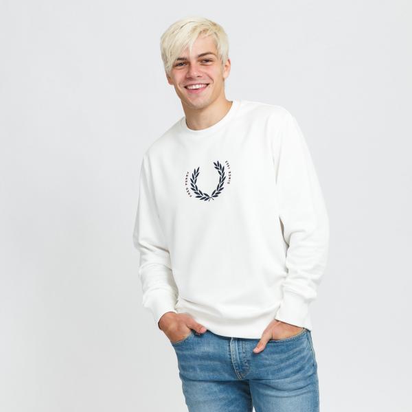 FRED PERRY aurel Wreath Sweatshirt bílá