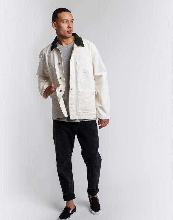 Stüssy Cord Collar Canvas Chore Jacket BONE L