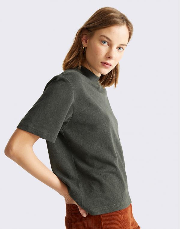 Tričko Thinking MU Dark Green Hemp Aidin T-Shirt DARK GREEN