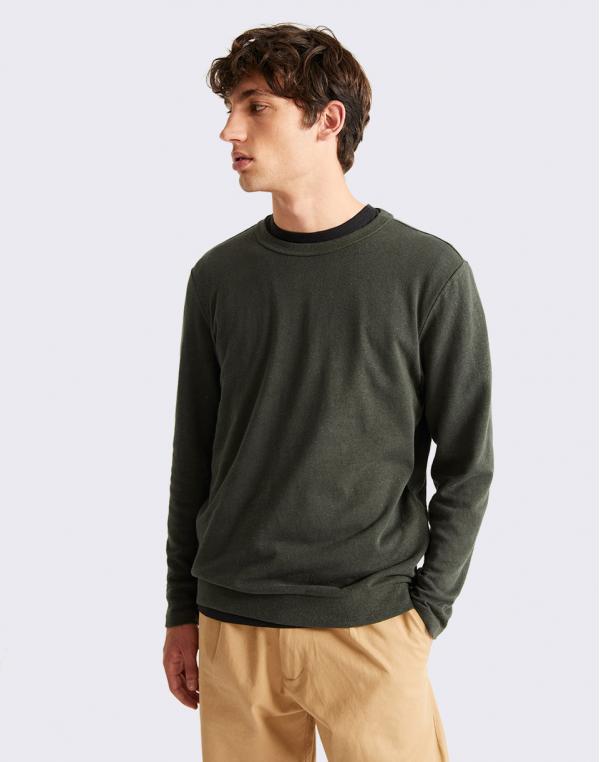 Tričko Thinking MU Dark Green Hemp Shiva L/S T-Shirt DARK GREEN