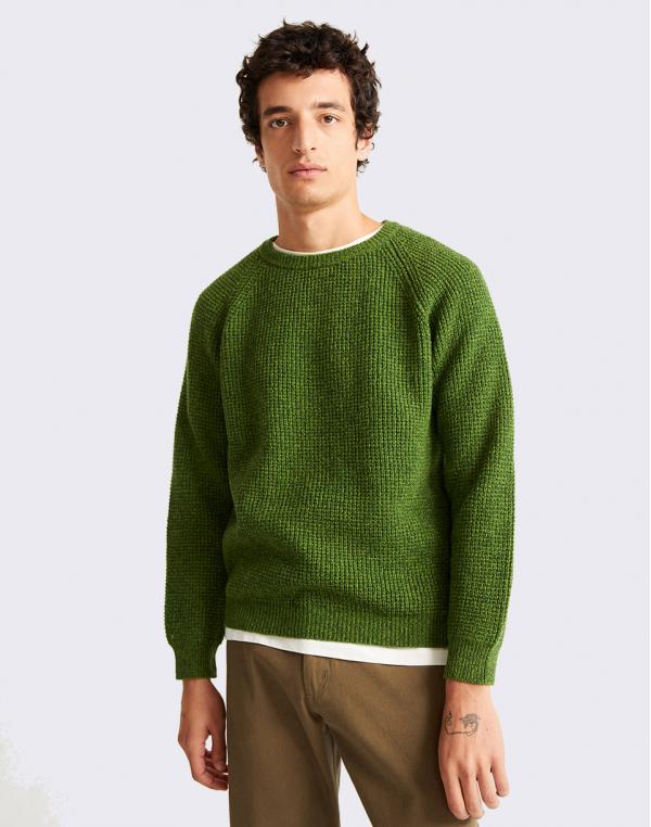 Thinking MU Green Anteros Knitted Sweater PARROT GREEN S