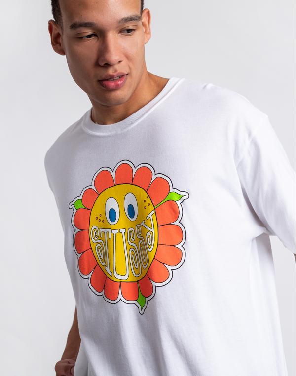 Stüssy Happy Flower Tee WHITE L