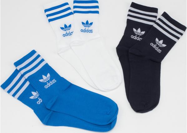 adidas Originals id Cut Crew Sock 3Pack bílé / modré / černé