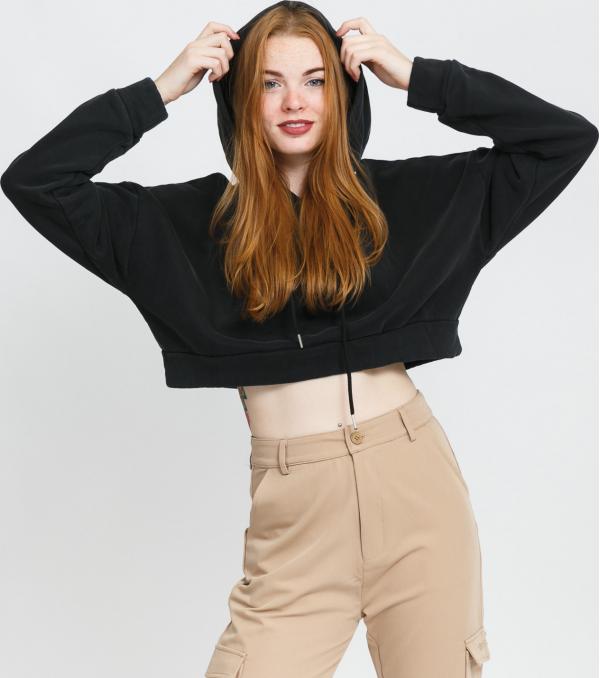 ixth June Acid Crop Hoodie melange černá