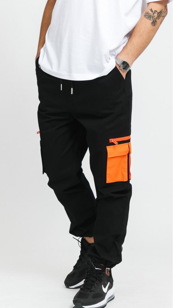 Sixth June Cargo Pant černé / oranžové