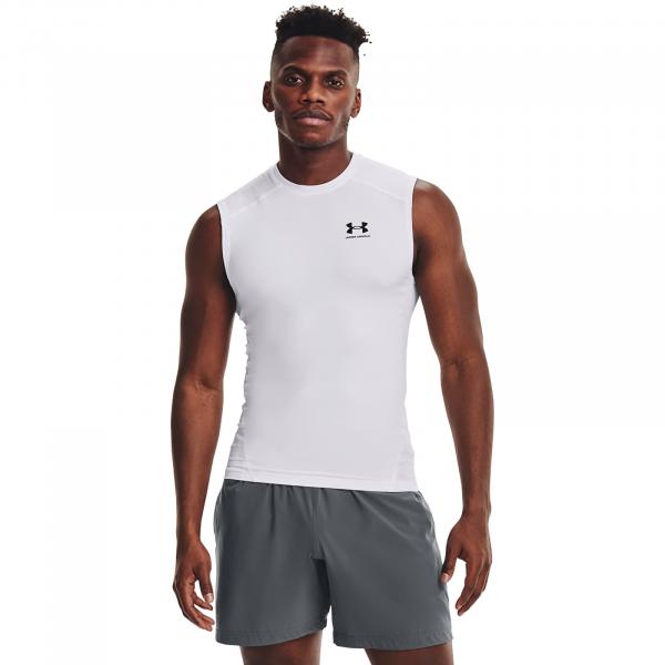 Tílko Under Armour Hg Armour Comp Sl White/ Black XXL