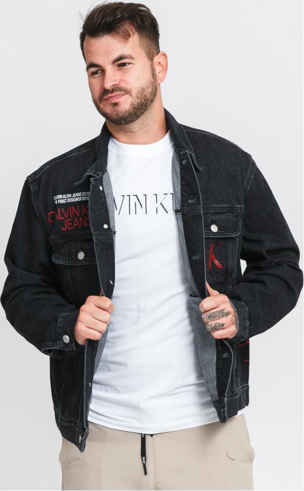 CALVIN KEIN JEANS Regular Denim Jacket wash black logo print