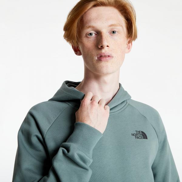 The North Face Raglan Red Box Hoodie Balsam Green