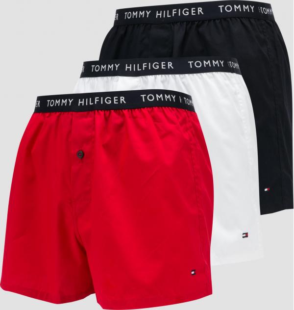 Tommy Hilfiger 3Pack Cotton Woven Boxer navy / bílé / červené