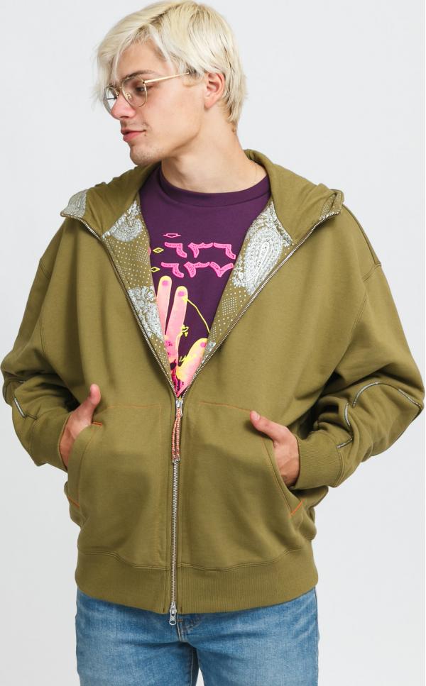 Converse x paria /FARZANEH Full Zip Hoodie olivová