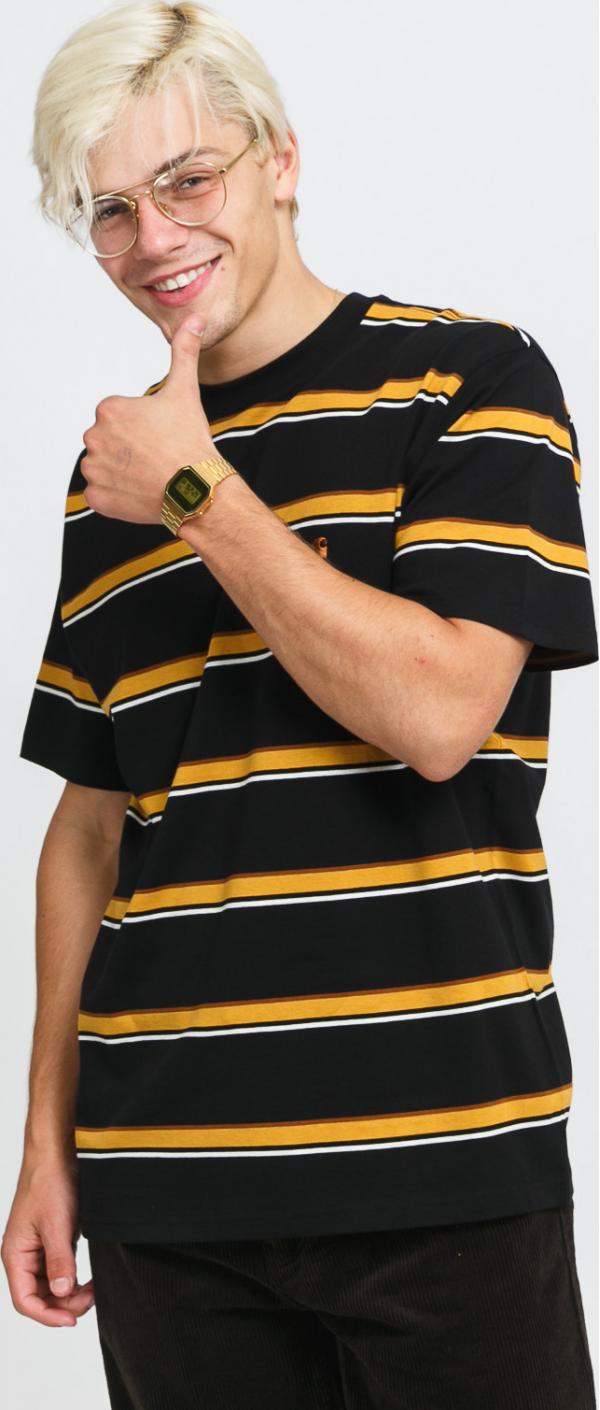 Carhartt WIP Kent Tee černé / tmavě žluté / bílé