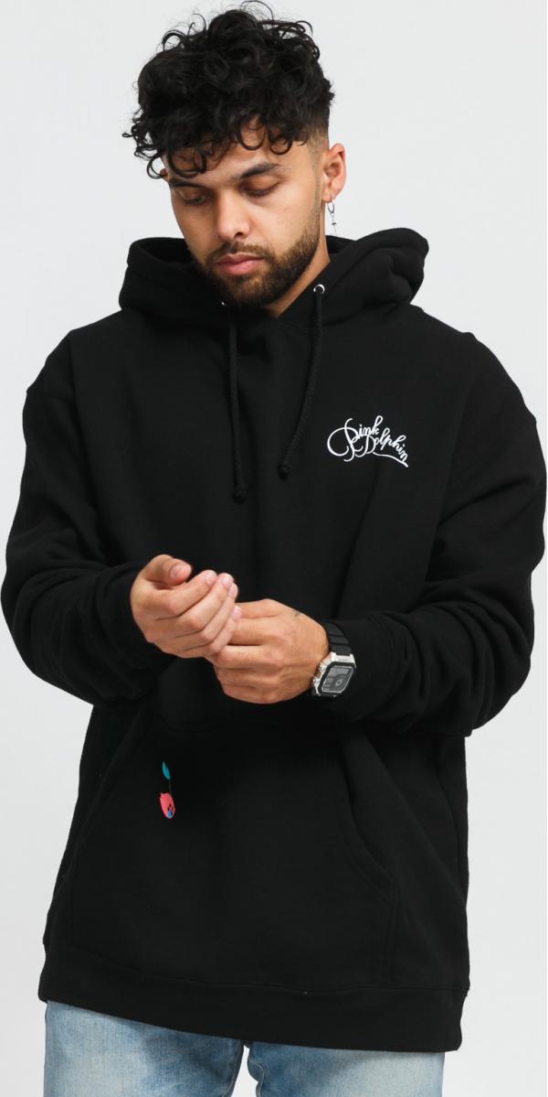 Pink Dolphin Cherry Script Hoodie černá