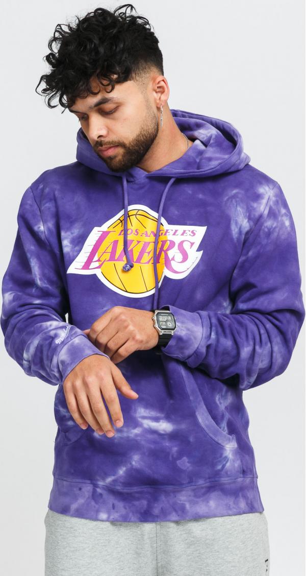 Mitchell & Ness Tie Dye Hoody fialová
