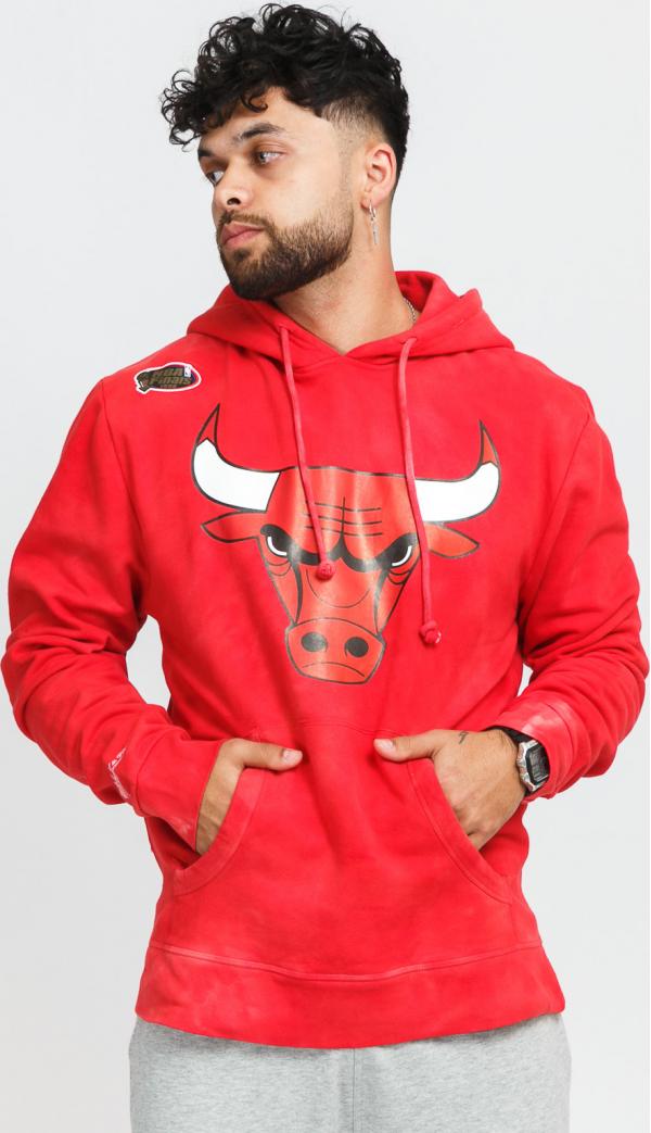 Mitchell & Ness Tie Dye Hoody červená