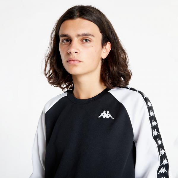 Kappa 222 Banda Arlton Fleece Jumper Black/ White/ Fancy