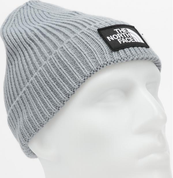 The North Face TNF Logo Box Cuffed Beanie šedý