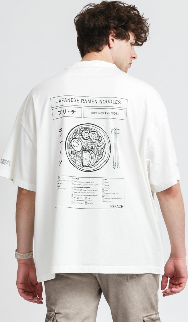 PREACH Japanese Ramen Tee bílé