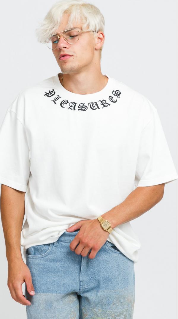 PLEASURES Memento Heavyweight Tee bílé