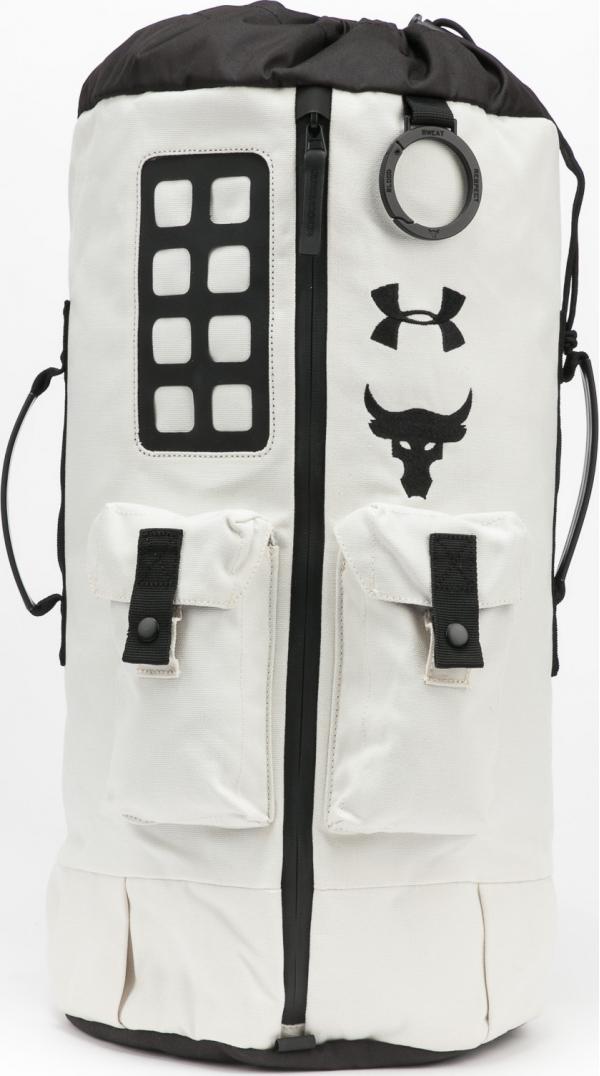 Under Armour Project Rock 60 Gym Bag světle šedý / černý