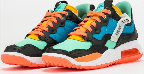 Jordan MA2 (GS) black / lt blue fury - green glow