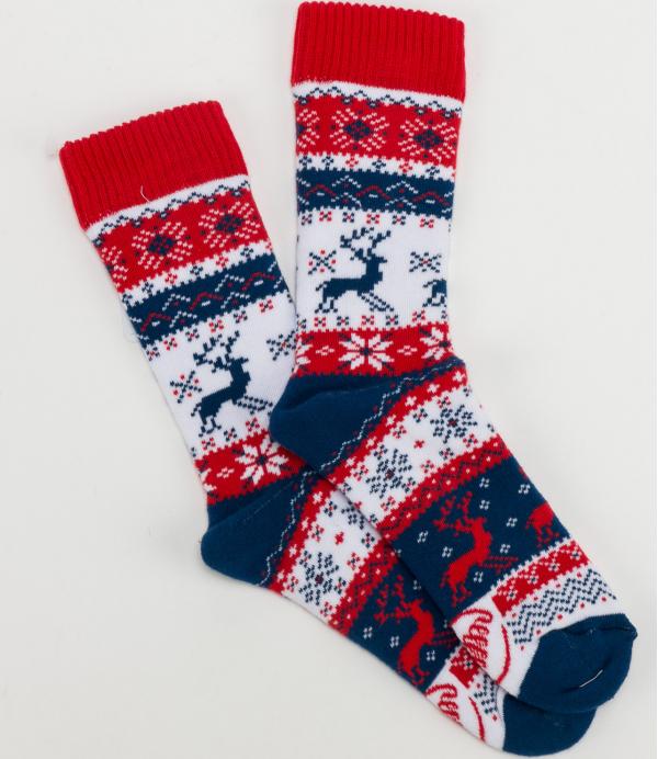 Many Mornings Warm Rudolph Socks červené / tmavě modré / bílé