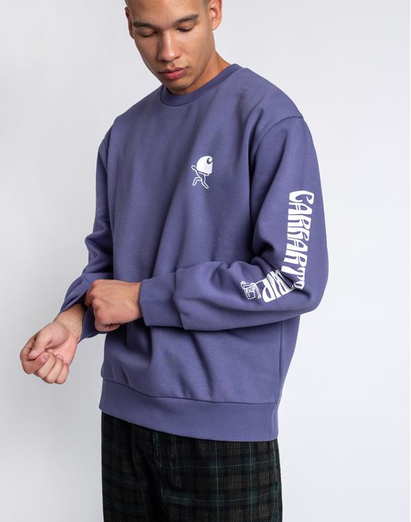 Carhartt WIP Removals Sweat Cold Viola / White L