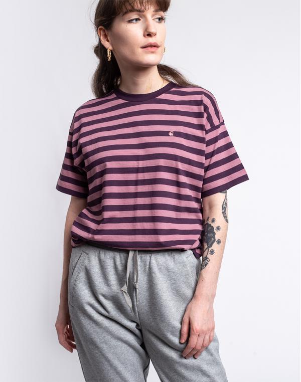 Carhartt WIP W' S/S Scotty T-Shirt Scotty Stripe, Malaga / Dark Iris L