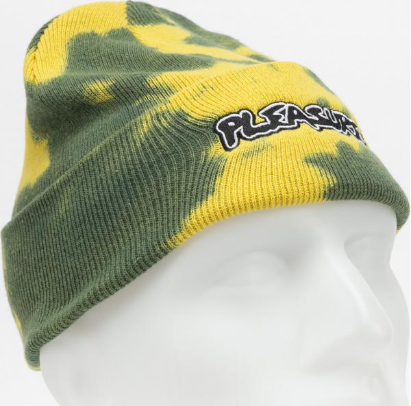 PLEASURES Backbone Dyed Beanie žlutý / zelený