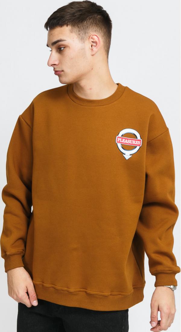 PLEASURES anguage Crewneck hnědá
