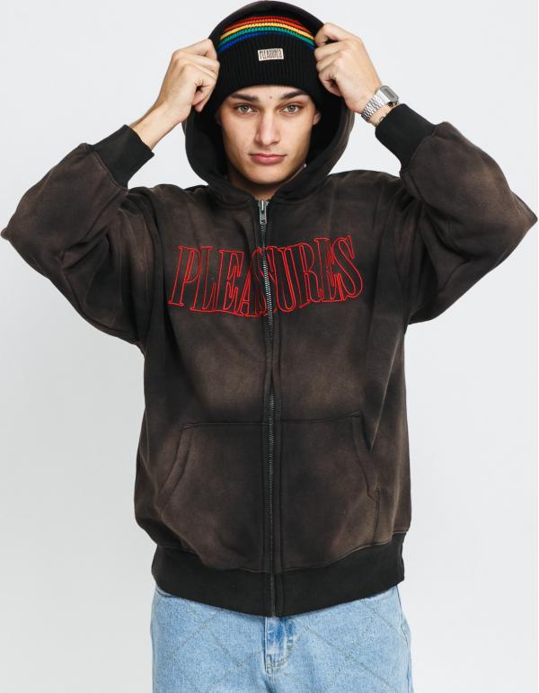 PEASURES Gospel Zip Hoody tmavě hnědá