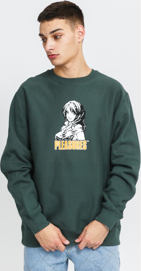 PEASURES Heroine Premium Crewneck tmavě zelená