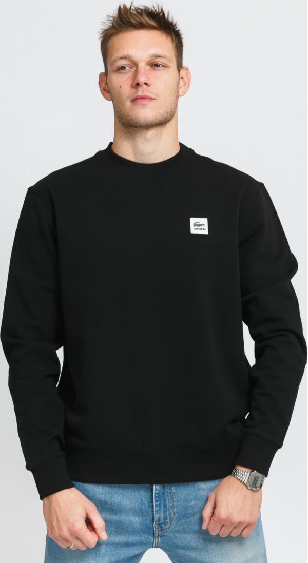 LACOSTE ive Patch Cotton Fleece Sweatshirt černá