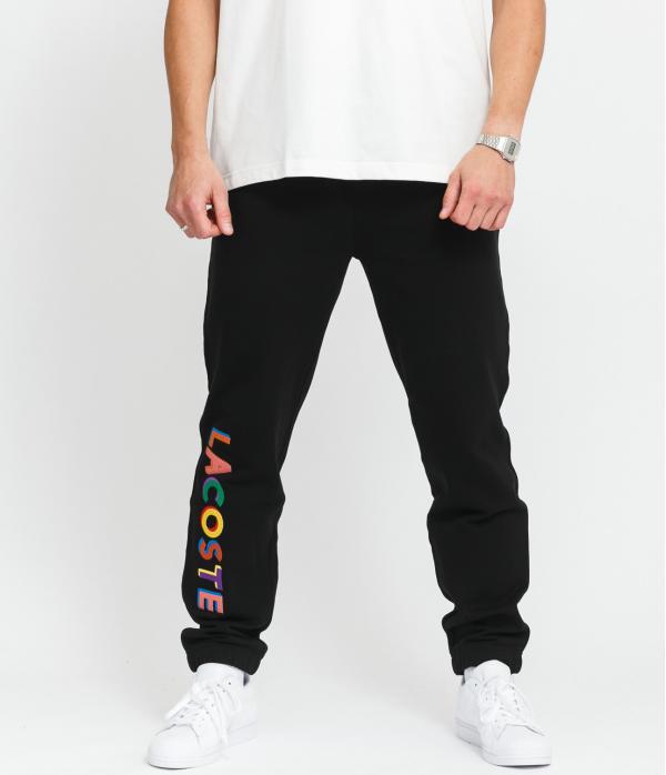 LACOSTE ive Embroidered Fleece Jogging Pants černé