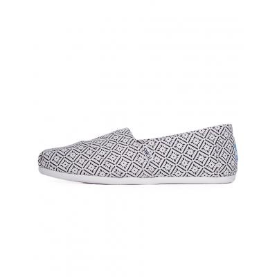 Espadrij Toms Classic White Black Vintage Tile