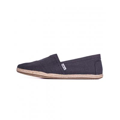Toms Classic Black Linen Rope Sole 42