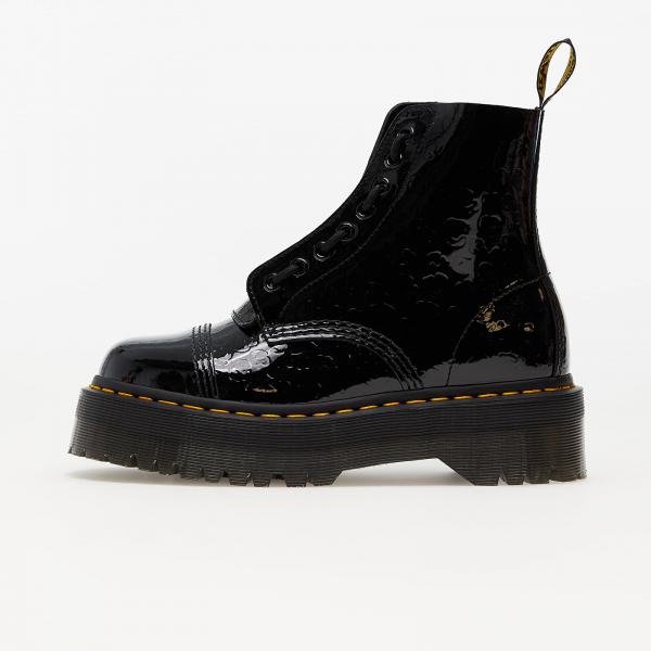 Dr. Martens Sinclair Black Patent Lamper Leopard Emboss