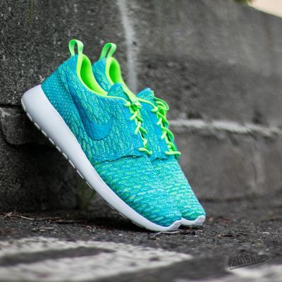 Nike Wmns Roshe One Flyknit Electric Green/ Blue Lagoon/ Glacier Ice