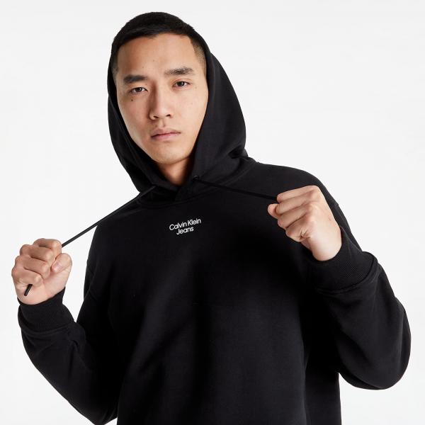 Calvin Klein Jeans Stacked Logo Hoodie Ck Black