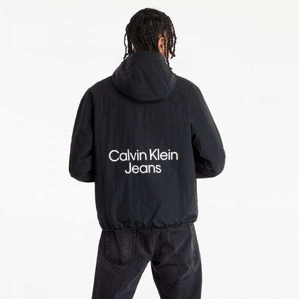 Calvin Klein Jeans Stacked Logo Windbreaker Ck Black