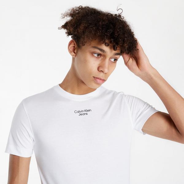 Calvin Klein Jeans Stacked Logo Tee Bright White