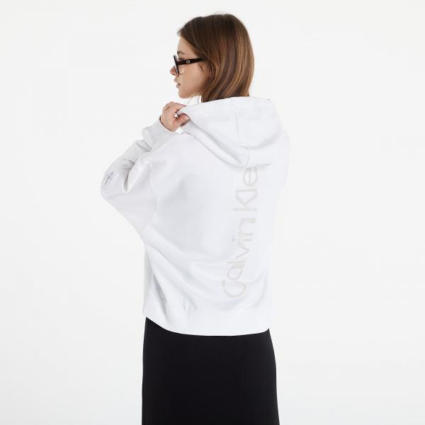 Calvin Klein Jeans Back Faded Logo Hoodie Bright White