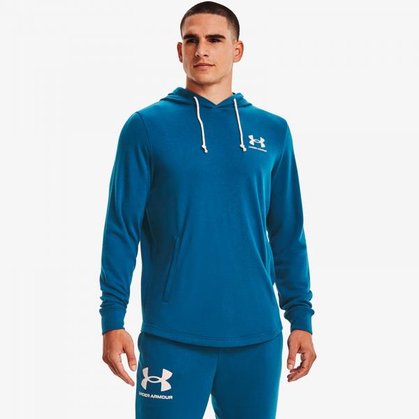 Mikina Under Armour Rival Terry Lc Hoodie Deep Sea/ Onyx White M