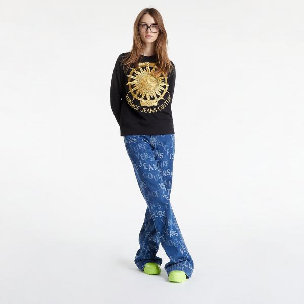 Versace Jeans Couture Cotton Fleece Sweatshirt Black/ Gold