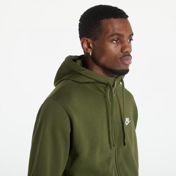 Nike Sportswear Club Men's Full-Zip Hoodie Rough Green/ Rough Green/ White
