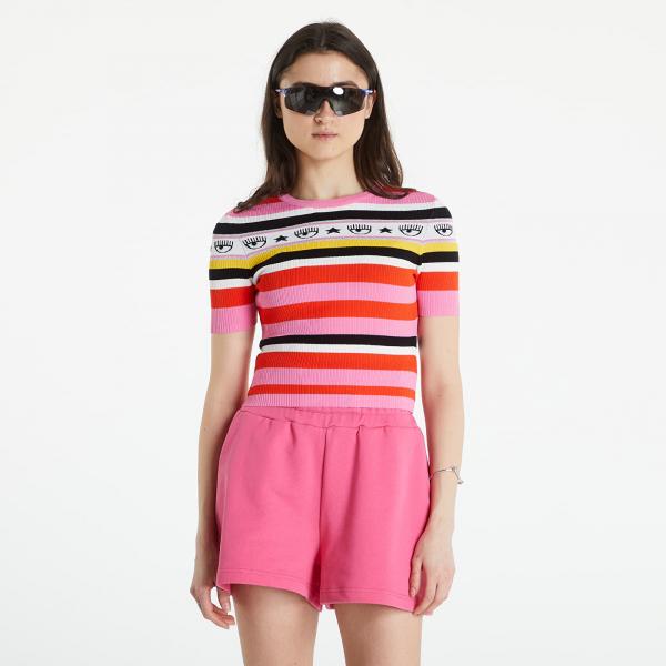 Chiara Ferragni Striped Yarn Logomania Knit Multicolor