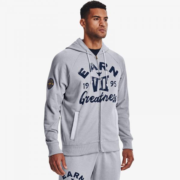 Under Armour Project Rock Heavyweight Terry Fz Mod Gray Medium Heather/ Academy/ Steel