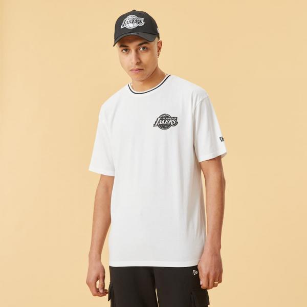 New Era Distressed Graphic Ovrszd Tee Loslak Whi