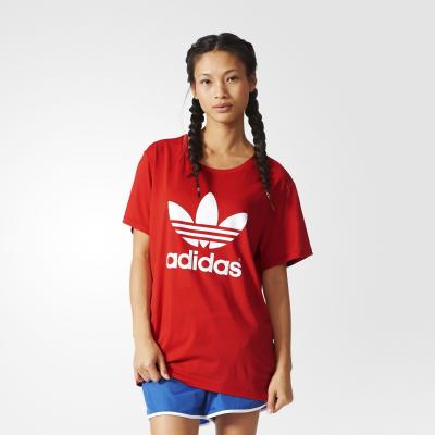 adidas Boyfriend Trefoil Tee Lush Red