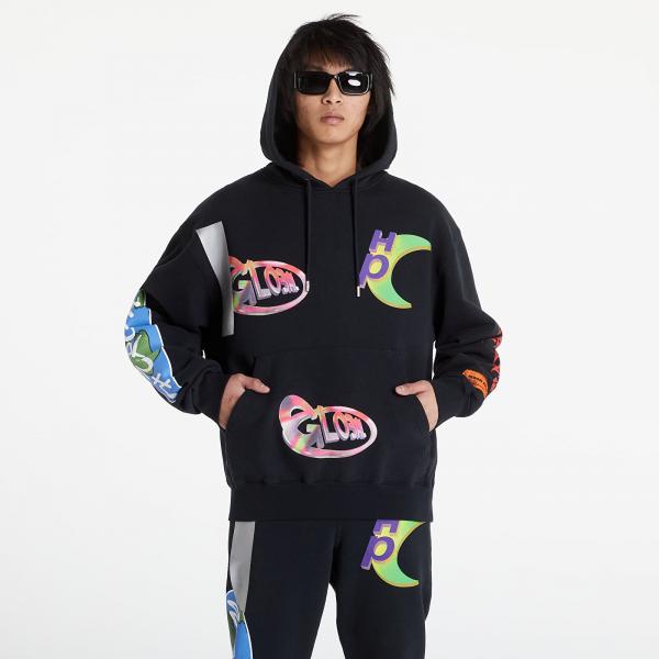 HERON PRESTON Hoodie Global Collage Black/ Blue