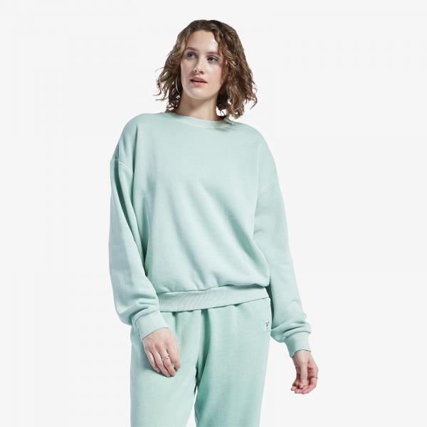 Reebok Classics Natural Dye Small Logo Ft Crew Sweatshirt Light Sage